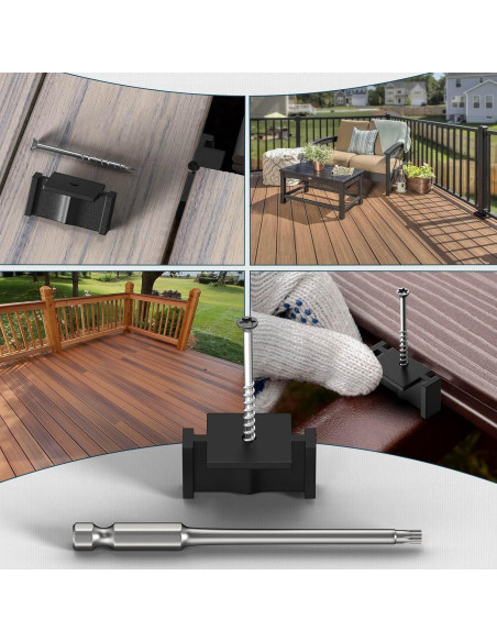 500 Sujetadores Ocultos Buzzlett para Decks con Tornillos de Acero Inoxidable