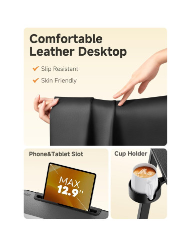 Mesa de bandeja para TV SAIJI F2-B - Ajustable 6 alturas, 54.43 kg