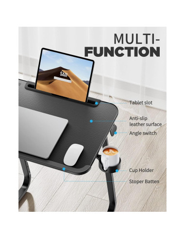 Mesa de bandeja para TV SAIJI F2-B - Ajustable 6 alturas, 54.43 kg