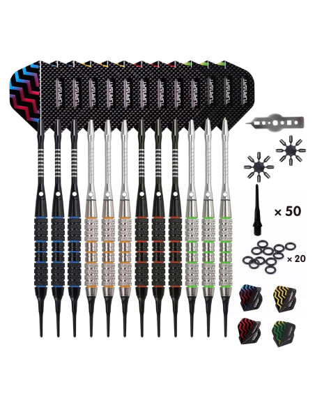 Conjunto de Dardos Punta Plástica Turnart TN07 - 12 Piezas 18g