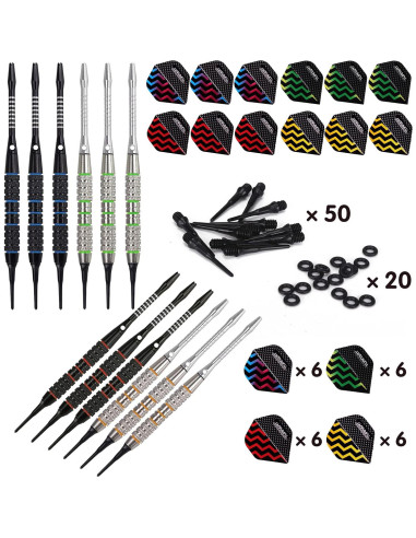 Conjunto de Dardos Punta Plástica Turnart TN07 - 12 Piezas 18g