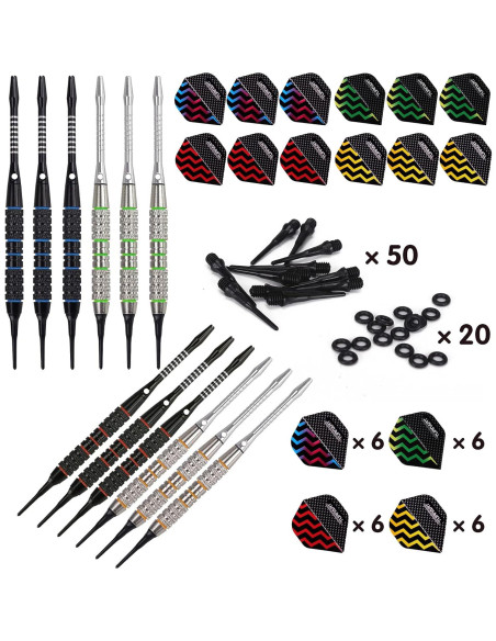Conjunto de Dardos Punta Plástica Turnart TN07 - 12 Piezas 18g