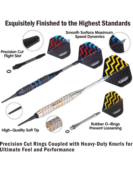 Conjunto de Dardos Punta Plástica Turnart TN07 - 12 Piezas 18g