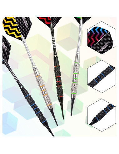 Conjunto de Dardos Punta Plástica Turnart TN07 - 12 Piezas 18g