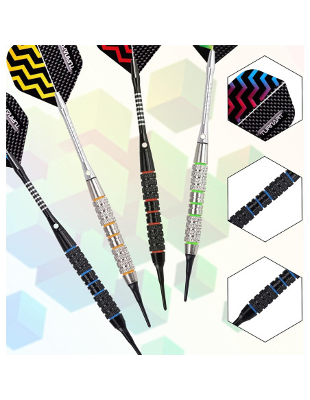 Conjunto de Dardos Punta Plástica Turnart TN07 - 12 Piezas 18g