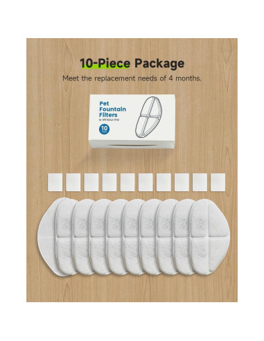 Filtros de Reemplazo APETDOLA para Fuente de Agua Inalámbrica 10 Unidades