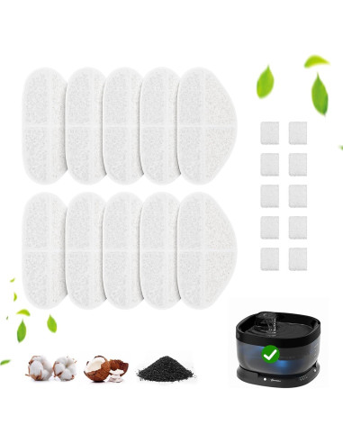 Filtros de Reemplazo APETDOLA para Fuente de Agua Inalámbrica 10 Unidades