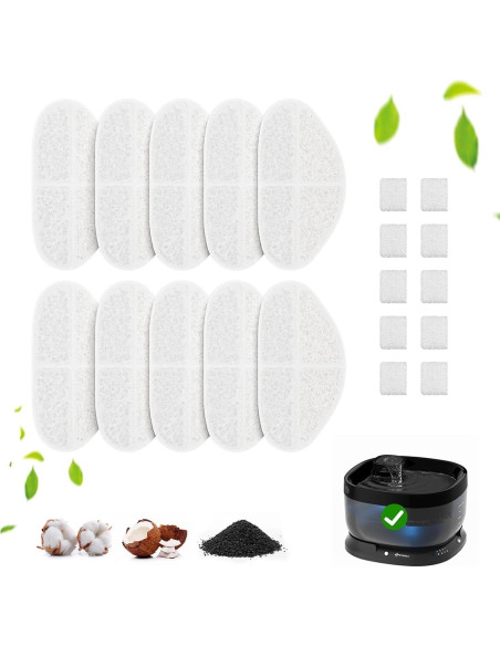 Filtros de Reemplazo APETDOLA para Fuente de Agua Inalámbrica 10 Unidades