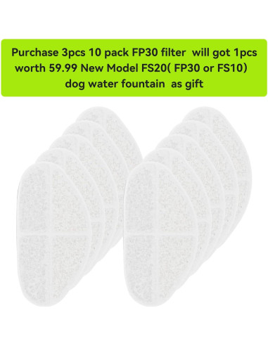 Filtros de Reemplazo APETDOLA para Fuente de Agua Inalámbrica 10 Unidades