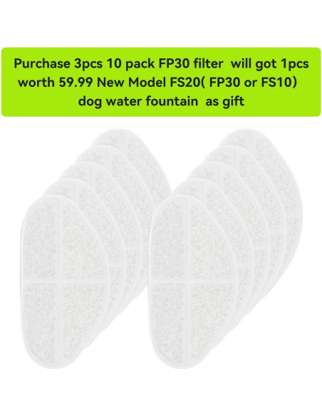 Filtros de Reemplazo APETDOLA para Fuente de Agua Inalámbrica 10 Unidades
