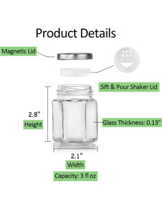 16 Tarros de Especias Magnéticos Art Secret 85g con Etiquetas 2