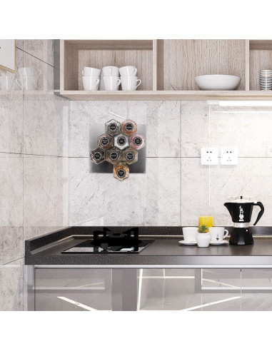 16 Tarros de Especias Magnéticos Art Secret 85g con Etiquetas