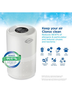 Purificador de Aire Clorox Turbo HEPA 30W para 92.9 m 2