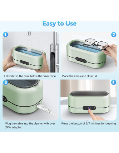 Limpiador Ultrasónico de Joyas BYASKZIV M9B-03 48KHz 355ml