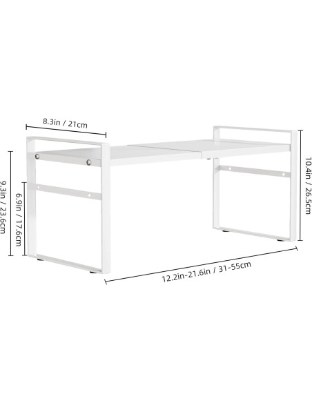Estante Organizador Expandible LJHFUQHUHU Blanco 2 Niveles