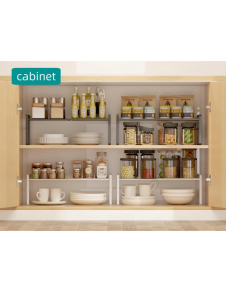 Estante Organizador Expandible LJHFUQHUHU Blanco 2 Niveles