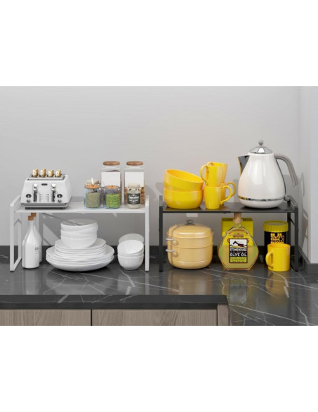 Estante Organizador Expandible LJHFUQHUHU Blanco 2 Niveles