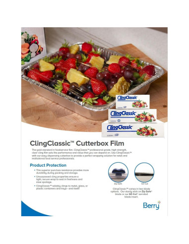 Film Plástico para Alimentos Pokanic 30 cm x 610 m Cortador ZipSafe