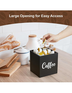 Soporte para cápsulas de café GCWSTJK de madera cuadrado 15.5 cm 2