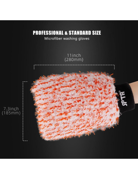 Guantes de Microfibra para Lavado de Autos SPTA 3 Pcs