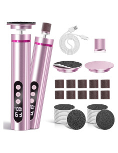 Ranrose Removedor de Callos Eléctrico Rosa 2-en-1 con Pantalla LED