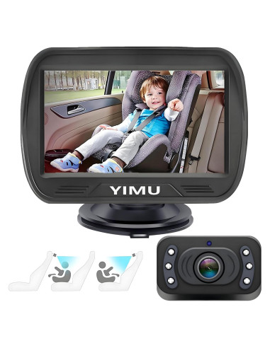 Cámara de Auto para Bebé YIMU KB42 4.3" con Visión Nocturna