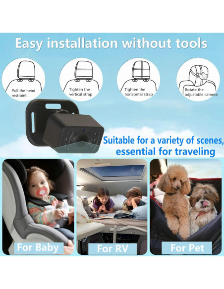 Cámara de Auto para Bebé YIMU KB42 4.3" con Visión Nocturna