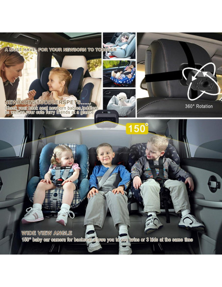 Cámara de Auto para Bebé YIMU KB42 4.3" con Visión Nocturna