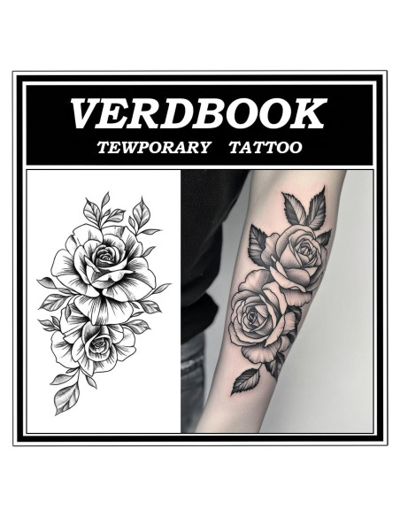 Kit de Tatuajes Temporales Impermeables VERDBOOK - 2 Hojas