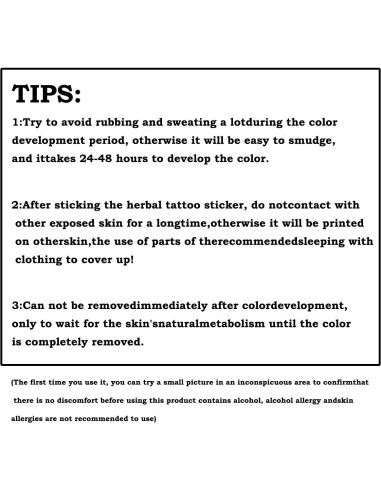 Kit de Tatuajes Temporales Impermeables VERDBOOK - 2 Hojas