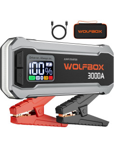Arrancador de Baterías WOLFBOX 3000A con Inflador Portátil 2