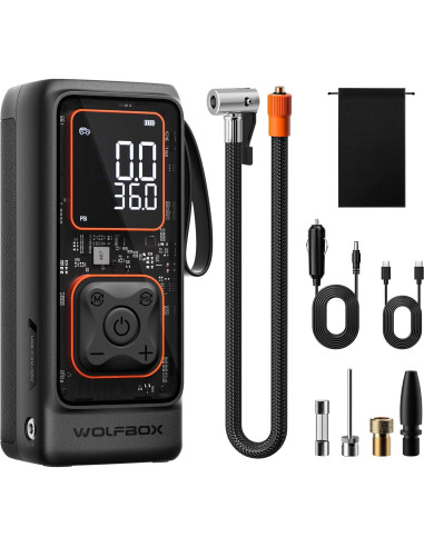 Arrancador de Baterías WOLFBOX 3000A con Inflador Portátil
