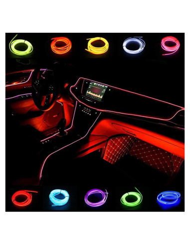 Luces de Coche ABALDI EL Wire 5m Rojo Flexible Impermeable