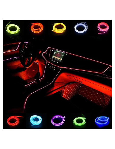 Luces de Coche ABALDI EL Wire 5m Rojo Flexible Impermeable