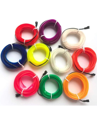 Luces de Coche ABALDI EL Wire 5m Rojo Flexible Impermeable