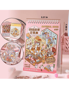 Libro de Pegatinas 3D DIY TIYIMIYUXU Rosa 20 Escenas 2