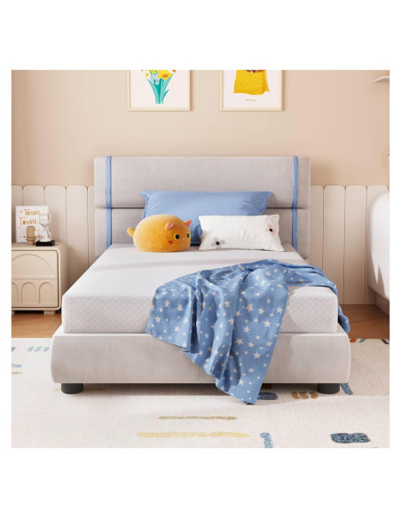 Colchón Twin SynthoSpace 5 Pulgadas Espuma Viscoelástica Té Verde