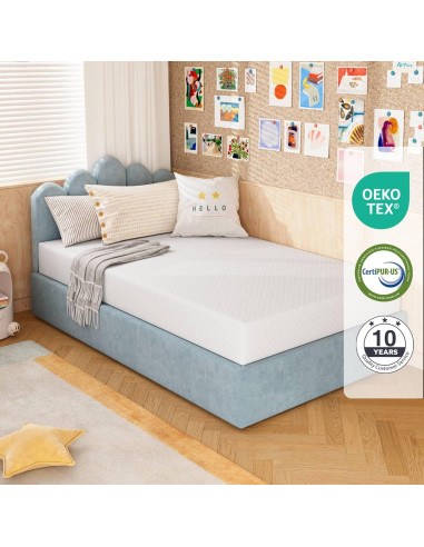 Colchón Twin SynthoSpace 5 Pulgadas Espuma Viscoelástica Té Verde