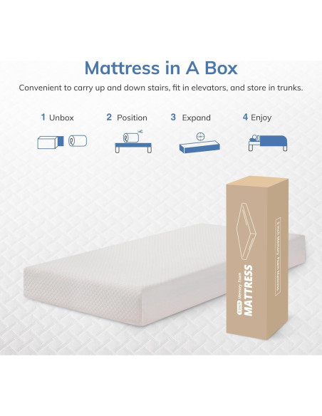 Colchón Twin SynthoSpace 5 Pulgadas Espuma Viscoelástica Té Verde