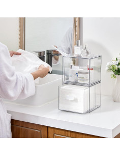 Soporte de Toallas Faciales Desechables Vtopmart, Acrílico Transparente 2