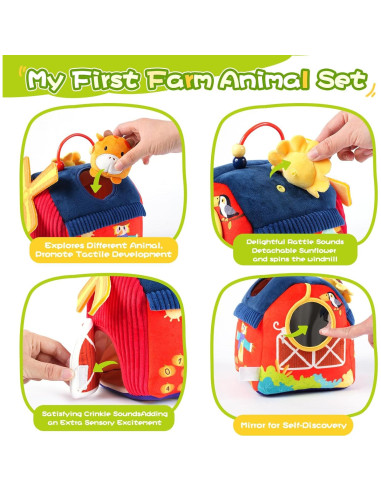 Juguete Sensorial Montessori KOTY Casa de Campo 6 Animales