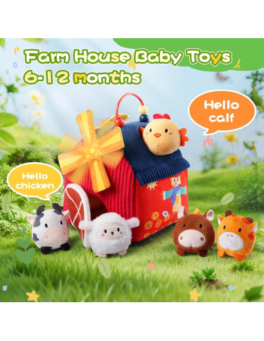 Juguete Sensorial Montessori KOTY Casa de Campo 6 Animales