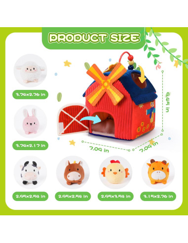 Juguete Sensorial Montessori KOTY Casa de Campo 6 Animales