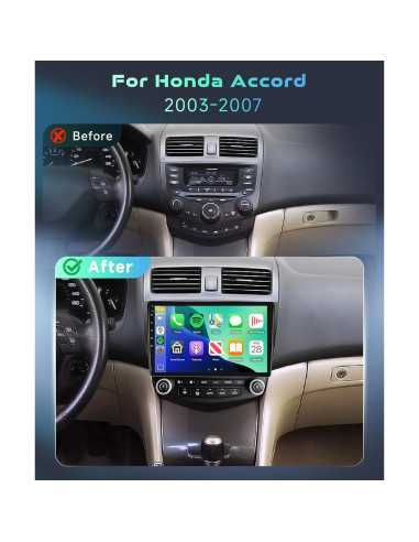 Estéreo de Coche MAHVEC para Honda Accord 2003-2007 10.1"