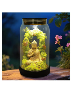 Estatua de Buda Solar Yulloyello 24.99 cm con 15 LED para Jardín