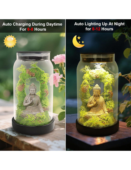Estatua de Buda Solar Yulloyello 24.99 cm con 15 LED para Jardín