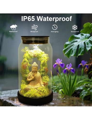 Estatua de Buda Solar Yulloyello 24.99 cm con 15 LED para Jardín