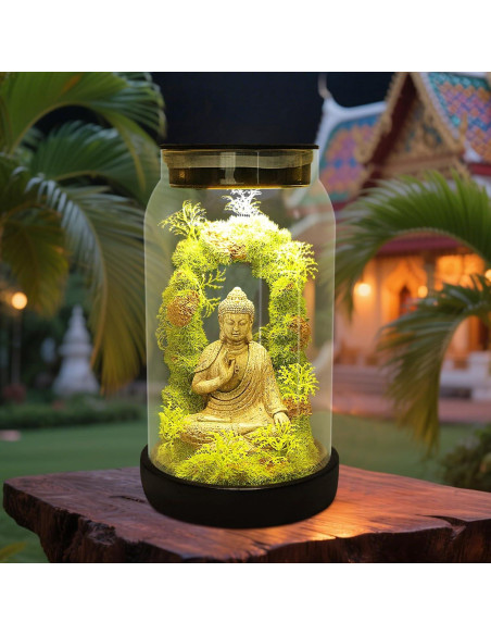 Estatua de Buda Solar Yulloyello 24.99 cm con 15 LED para Jardín