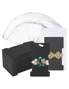 Juego 150 Tarjetas Exhibición Clips Cabello CeeDa Negro