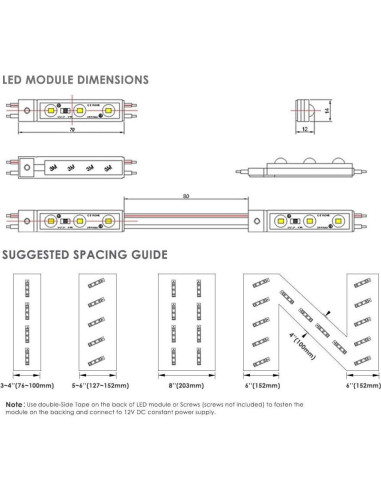 Luces LED Erudite 20Pcs 5730SMD Blanco 3.66m DC12V Impermeables